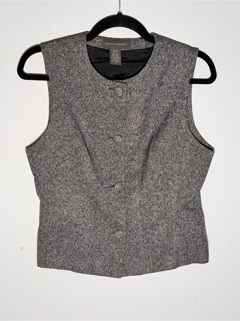 Banana Republic Lined Sleeveless Wool-Blend Button Front Vest